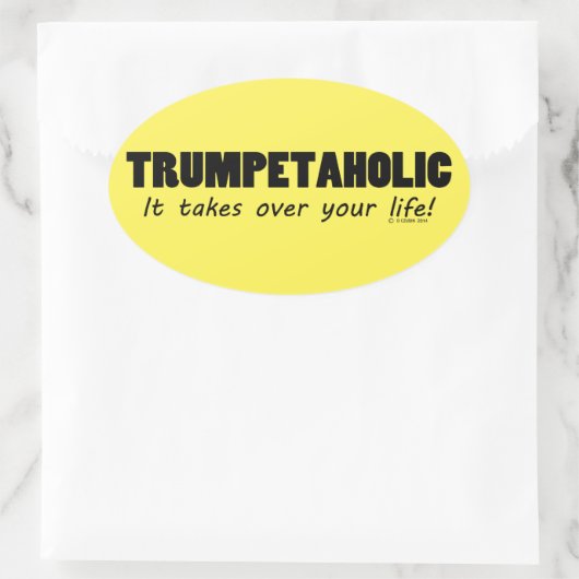 Trumpetaholische Oval-Aufkleber Ovaler Aufkleber (Tasche)