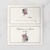 Trumpeter-Alice im Wunderland des Weißen Kaninchen Platzkarte (Außenseite Aufgefaltet)