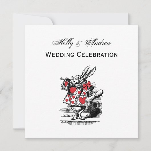 Trumpeter-Alice im Wunderland Einladung (Vorderseite)