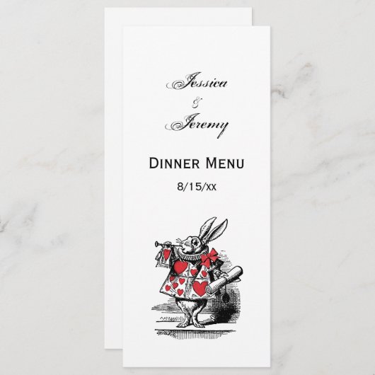 Trumpeter-Alice im Wunderland Einladung (Vorne/Hinten)