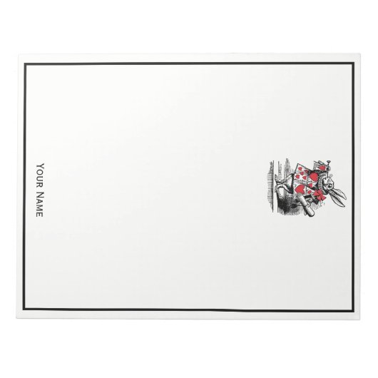 Trumpeter-Alice im Wunderland Notizblock (Vorderseite)