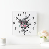 Trumpeter-Alice im Wunderland P Quadratische Wanduhr (Zuhause)