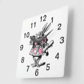 Trumpeter-Alice im Wunderland P Quadratische Wanduhr (Winkel)