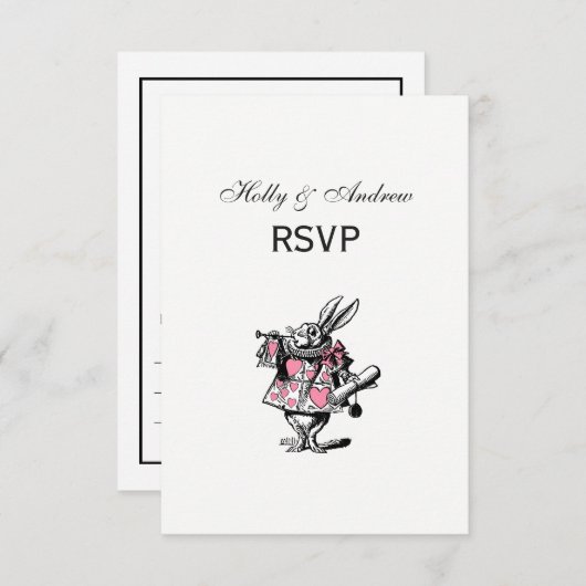 Trumpeter-Alice im Wunderland P RSVP Karte (Vorne/Hinten)