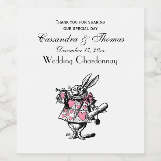 Trumpeter-Alice im Wunderland P Weinetikett (Einzelnes Label)