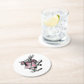 Trumpeter-Alice im Wunderland Runder Pappuntersetzer (Vor Ort)