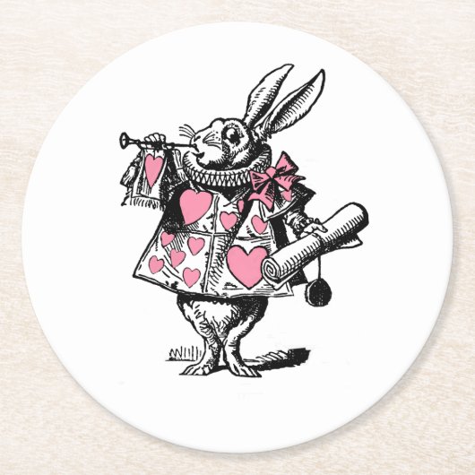 Trumpeter-Alice im Wunderland Runder Pappuntersetzer (Vorderseite)