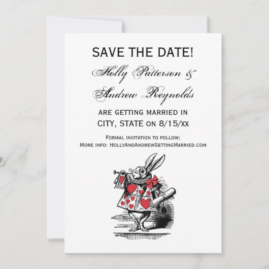 Trumpeter-Alice im Wunderland Save The Date (Vorderseite)