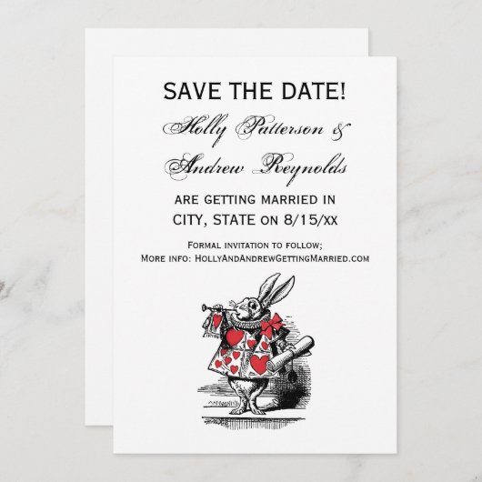 Trumpeter-Alice im Wunderland Save The Date (Vorne/Hinten)