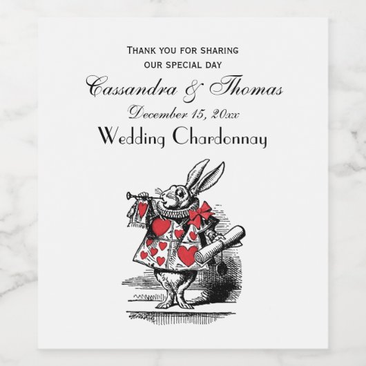 Trumpeter-Alice im Wunderland Weinetikett (Einzelnes Label)