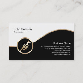 Trumpeter Business Card Gold Trumpf Symbol Visitenkarte