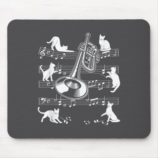 Trumpeter Cats For Cat Loving Trumpet Player  Mousepad (Vorne)