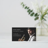 Trumpeter Custom Foto Modernes Black Visitenkarte (Stehend Vorderseite)