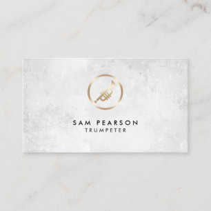 Trumpeter Gold Trumpet Icon Business Card Visitenkarte
