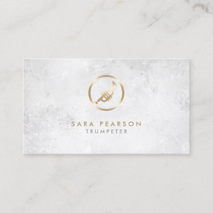 Trumpeter Gold Trumpet Icon Business Card Visitenkarte