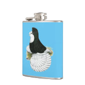 Trumpeter Pigeon Black Baldhead Flachmann (Links)