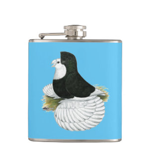 Trumpeter Pigeon Black Baldhead Flachmann