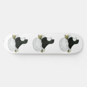 Trumpeter Pigeon Black Baldhead Skateboard (Horizontal)