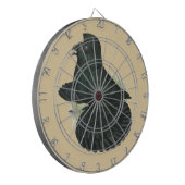 Trumpeter Pigeon Black Dartscheibe (Vorderseite Links)