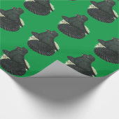 Trumpeter Pigeon Black Geschenkpapier (Ecke)