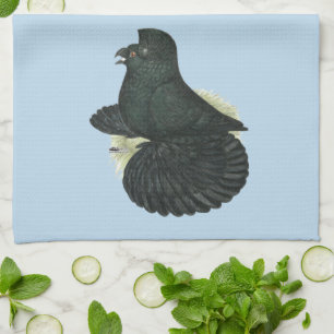 Trumpeter Pigeon Black Handtuch
