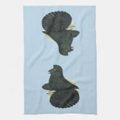 Trumpeter Pigeon Black Handtuch (Vertikal)