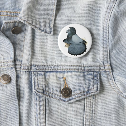 Trumpeter Pigeon Blue Barless Button (Beispiel)