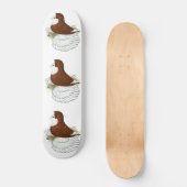 Trumpeter Pigeon Red Baldhead Skateboard (Vorderseite)
