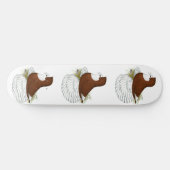 Trumpeter Pigeon Red Baldhead Skateboard (Horizontal)