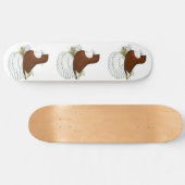 Trumpeter Pigeon Red Baldhead Skateboard (Horizontal)