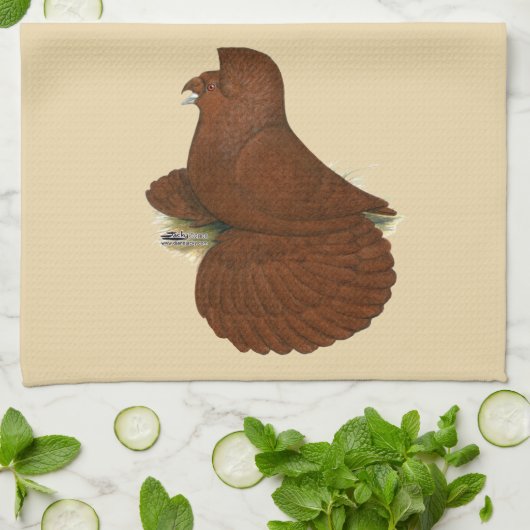 Trumpeter Pigeon Red Handtuch (Gefaltet)