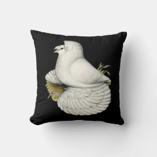 Trumpeter Pigeon White Kissen