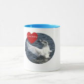 Trumpeter-Schwan - i-Liebe-Vogelbeobachtung-Schale Tasse (Zentrum)