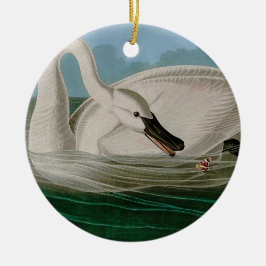 Trumpeter Swan Birds of America Audubon Print Keramik Ornament (Vorne)