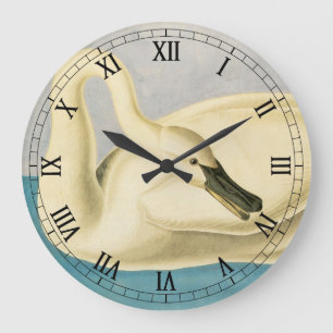 Trumpeter Swan von John James Audubon, Vintager Bi Große Wanduhr
