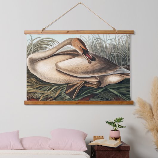 Trumpeter Swan von John James Audubon Wandteppich Mit Holzrahmen (Schlafzimmer)