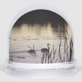 Trumpeter Swans: Dusk Snow Globe Schneekugeln