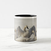 Trumpeter Swans im Madison River im Winter Zweifarbige Tasse (Mittel)