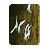 Trumpeter Swans in Flight Abstrakten Impressionism Magnet (Vertikal)