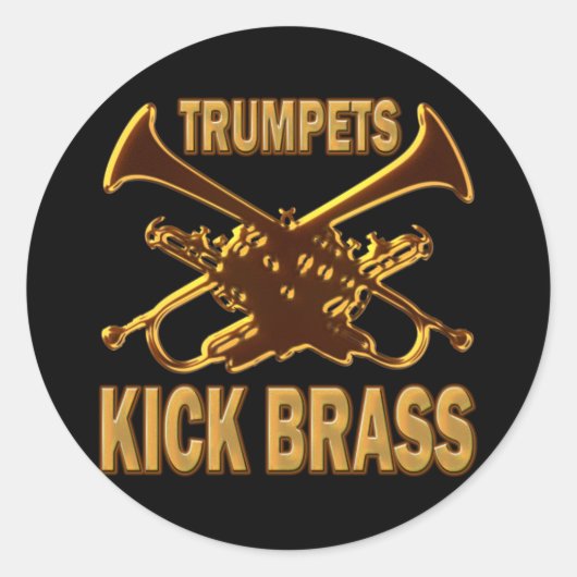 TRUMPETS KICK BRASS RUNDER AUFKLEBER (Vorderseite)