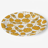 Trumpets Musiknote Pumpkins Pappteller (Schrägansicht)