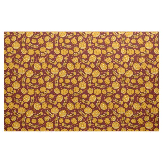 Trumpets Musiknote Pumpkins Stoff (Fat Quarter (45,7 x 55,9 cm))