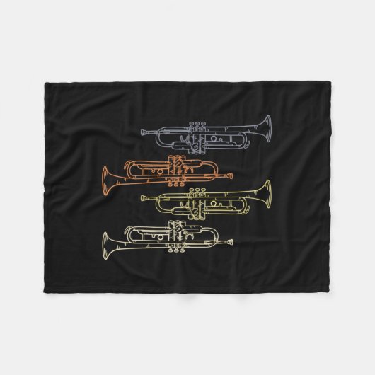 Trumpets Vintag Fleecedecke (Vorderseite (Horizontal))