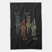 Trumpets Vintag Geschirrtuch (Vertikal)