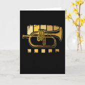Trumpets Vintag Karte (Gelbe Blume)
