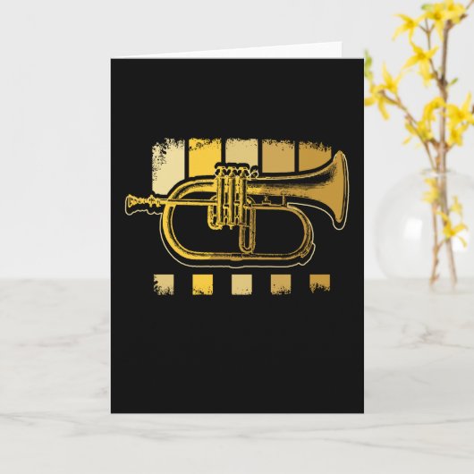 Trumpets Vintag Karte (Gelbe Blume)