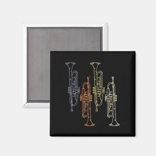 Trumpets Vintag Magnet (Vorderseite/Rückseite)