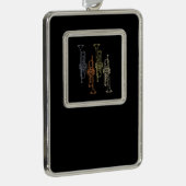 Trumpets Vintag Rahmen-Ornament Silber (Rechts)