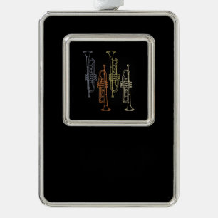 Trumpets Vintag Rahmen-Ornament Silber