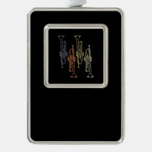 Trumpets Vintag Rahmen-Ornament Silber (Vorderseite)